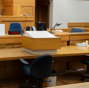 counsel desk and podium